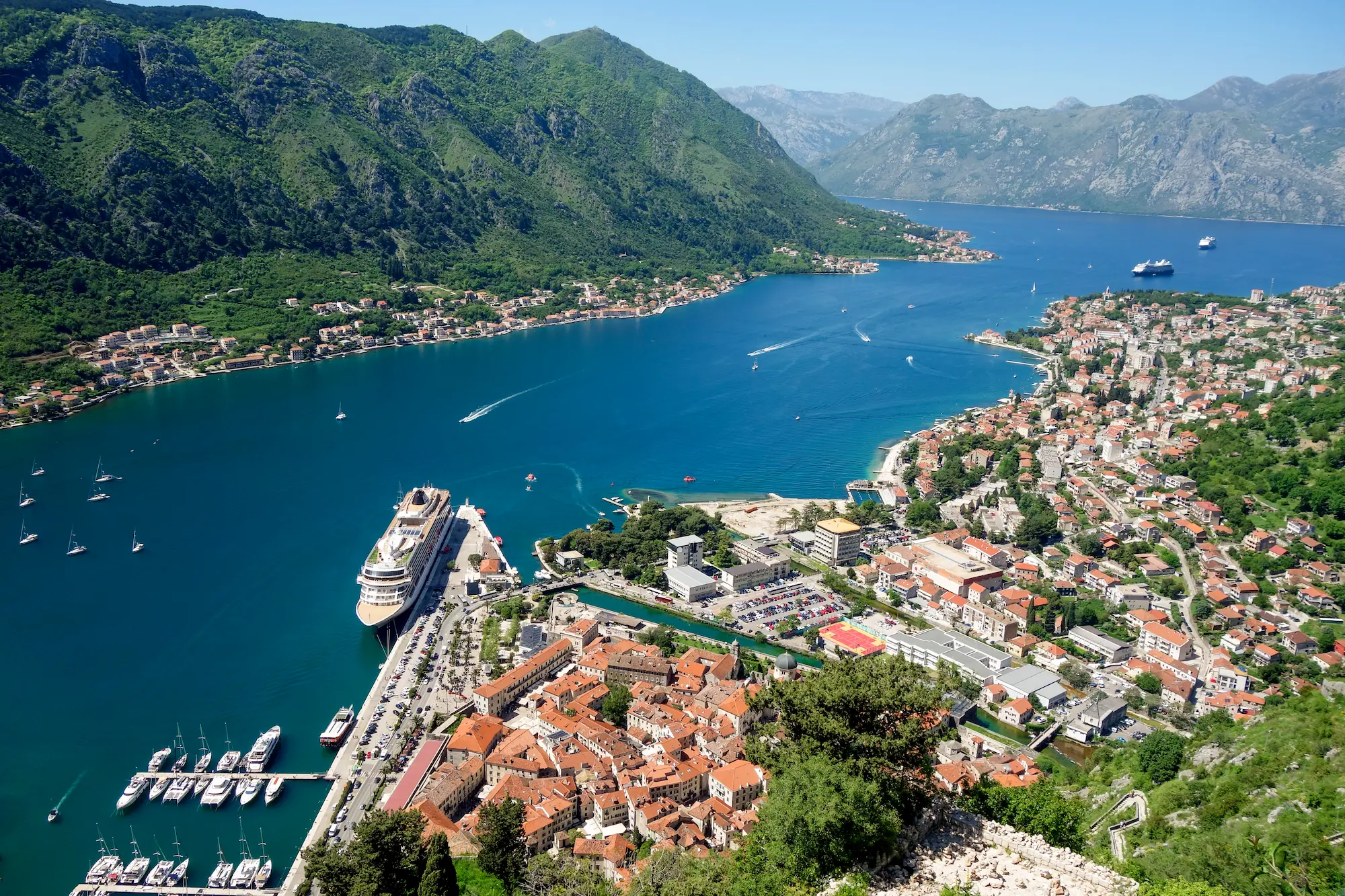splendid bay kotor montenegro coast aerial view fjord cityscape (1)
